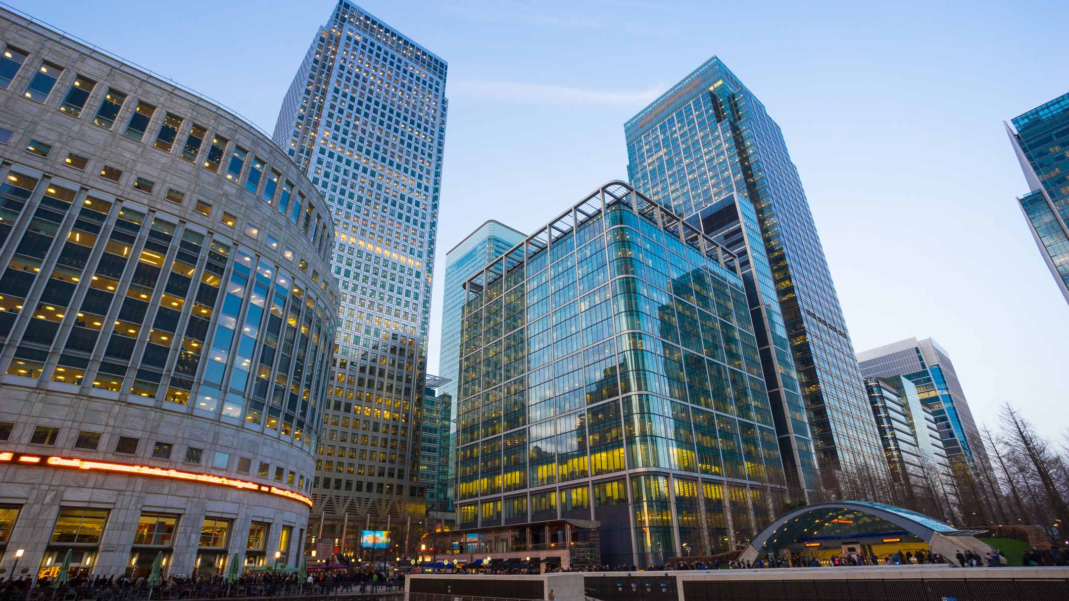 Office building and reflection in London, England, background